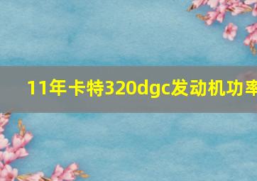 11年卡特320dgc发动机功率