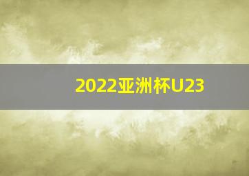 2022亚洲杯U23