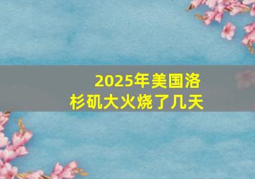 2025年美国洛杉矶大火烧了几天