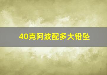 40克阿波配多大铅坠