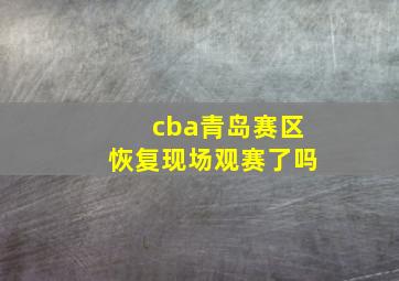 cba青岛赛区恢复现场观赛了吗