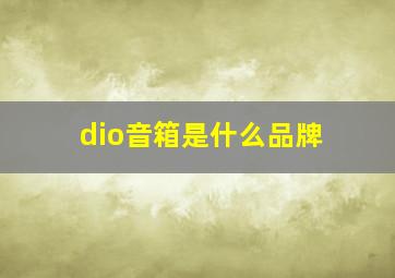 dio音箱是什么品牌