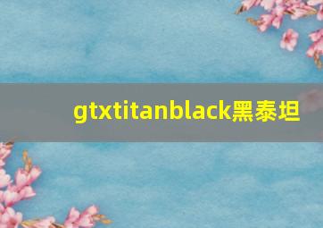 gtxtitanblack黑泰坦