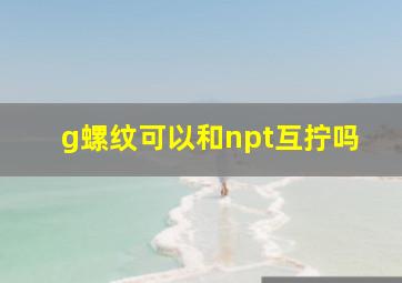 g螺纹可以和npt互拧吗