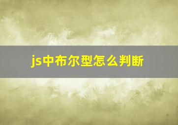 js中布尔型怎么判断