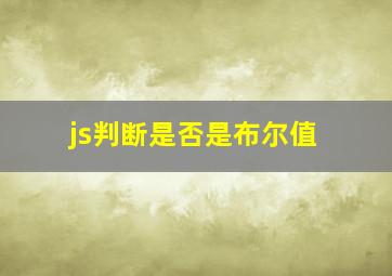 js判断是否是布尔值