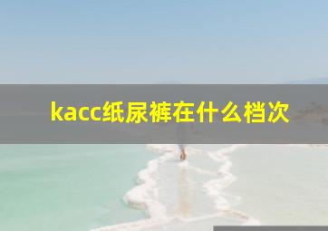 kacc纸尿裤在什么档次