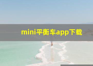 mini平衡车app下载