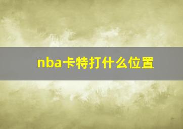 nba卡特打什么位置