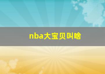 nba大宝贝叫啥