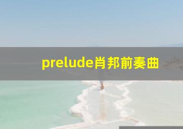 prelude肖邦前奏曲