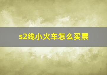 s2线小火车怎么买票