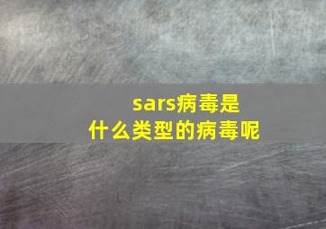 sars病毒是什么类型的病毒呢