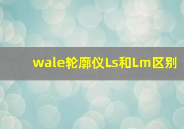 wale轮廓仪Ls和Lm区别