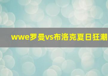 wwe罗曼vs布洛克夏日狂潮