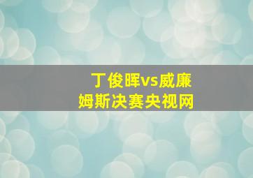 丁俊晖vs威廉姆斯决赛央视网