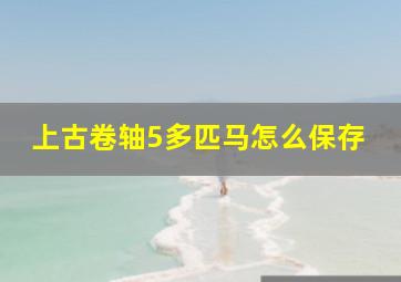 上古卷轴5多匹马怎么保存