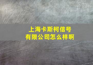 上海卡斯柯信号有限公司怎么样啊