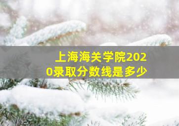 上海海关学院2020录取分数线是多少