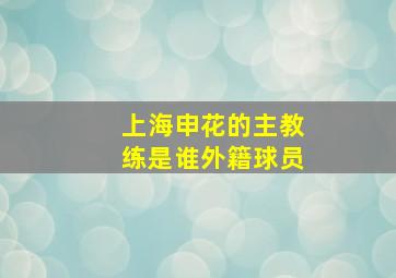 上海申花的主教练是谁外籍球员