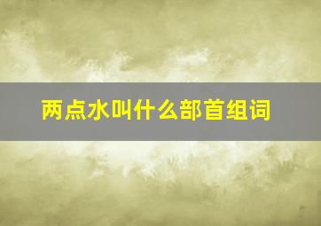 两点水叫什么部首组词