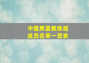 中国男篮教练组成员名单一览表