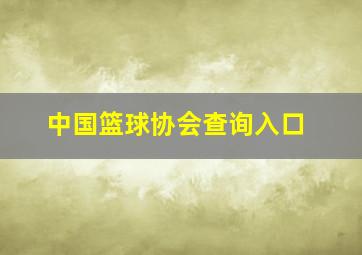 中国篮球协会查询入口