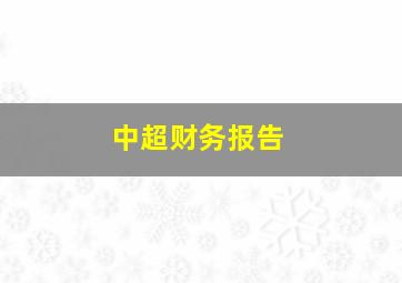 中超财务报告