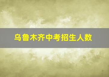 乌鲁木齐中考招生人数