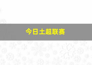 今日土超联赛