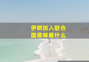 伊朗加入联合国意味着什么