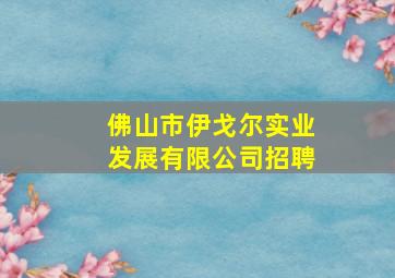 佛山市伊戈尔实业发展有限公司招聘