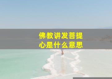 佛教讲发菩提心是什么意思