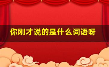 你刚才说的是什么词语呀