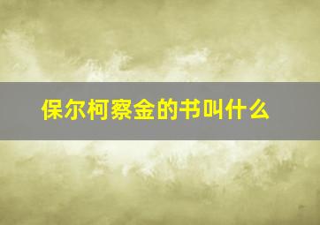 保尔柯察金的书叫什么