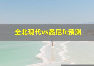 全北现代vs悉尼fc预测