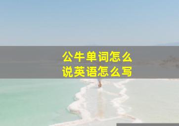 公牛单词怎么说英语怎么写