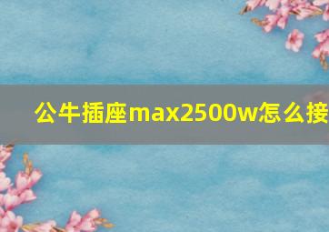 公牛插座max2500w怎么接线