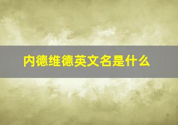 内德维德英文名是什么