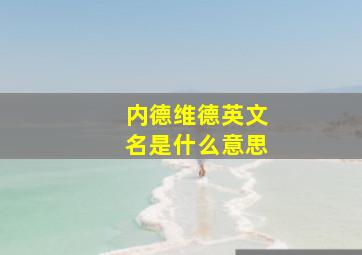 内德维德英文名是什么意思