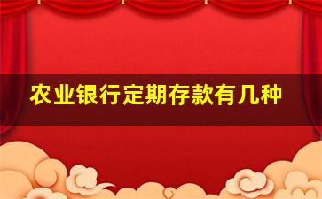 农业银行定期存款有几种