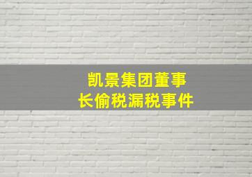 凯景集团董事长偷税漏税事件