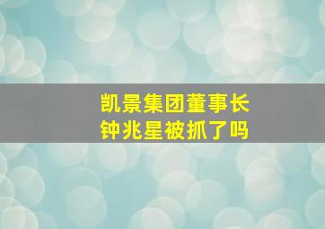 凯景集团董事长钟兆星被抓了吗