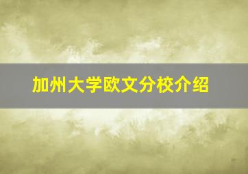 加州大学欧文分校介绍