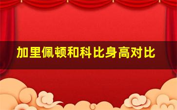 加里佩顿和科比身高对比