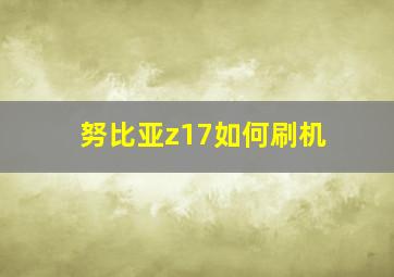 努比亚z17如何刷机