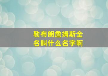 勒布朗詹姆斯全名叫什么名字啊