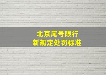 北京尾号限行新规定处罚标准