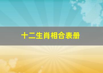 十二生肖相合表册