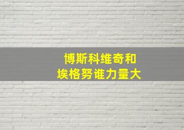 博斯科维奇和埃格努谁力量大